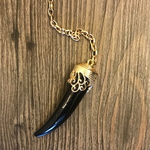 Black and Gold “Shark Tooth” Necklace